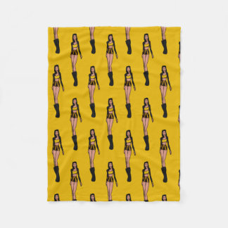Majorette/Dancer Fleece Blanket Black & Gold Deken
