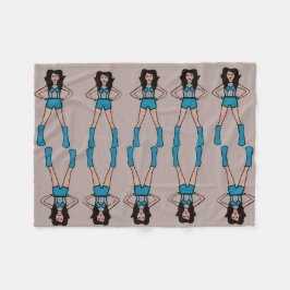 Majorette/Dancer Fleece Blanket Turquoise 2 Deken