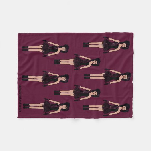 Majorette/ Dancer Fleece Deken Mauve (Voorkant (Horizontaal))