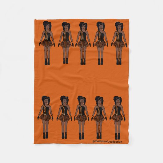 Majorette/ Dancer Fleece Deken Sinaasappel (Voorkant)