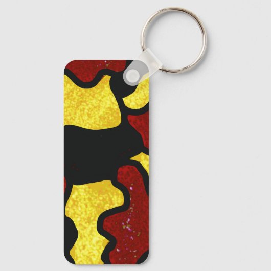 Majorette/ Dancer Keychain  Red Yellow Camo (Achterkant)