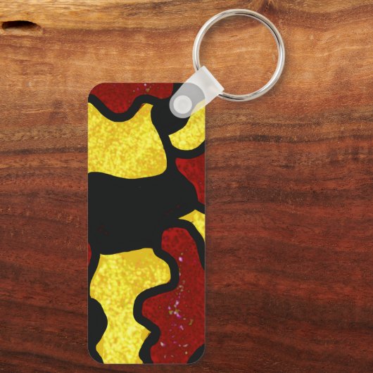 Majorette/ Dancer Keychain Red Yellow Camo (Achterkant)