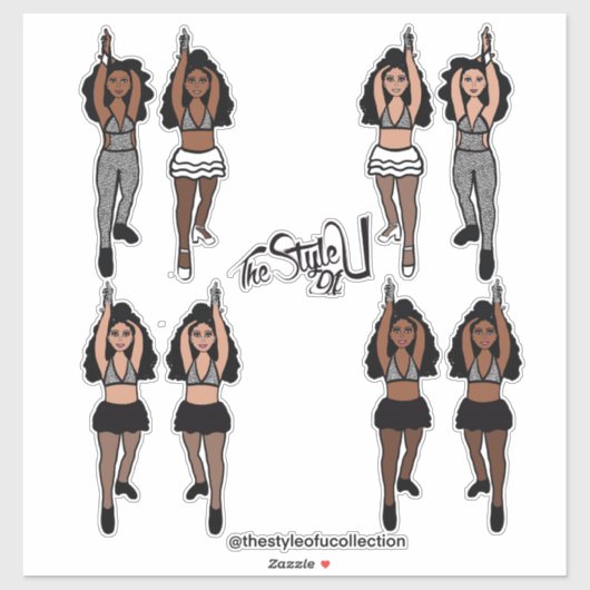 Majorette / Dancer Quick Change Stickers Blackx2 (Vel)