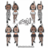 Majorette / Dancer Quick Change Stickers Blackx2 (Voorkant)