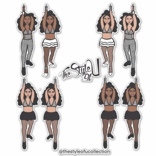 Majorette / Dancer Quick Change Stickers Blackx2 (Voorkant)