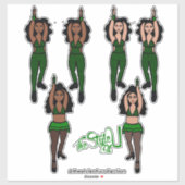 Majorette / Dancer Quick Change Stickers Groen x2 (Vel)
