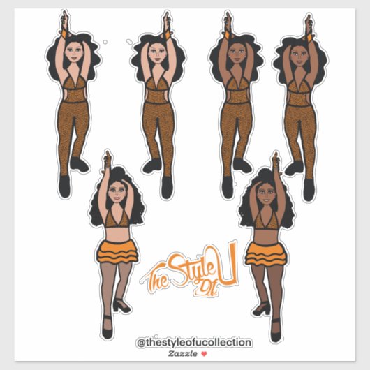 Majorette / Dancer Quick Change Stickers Orangex2 (Vel)