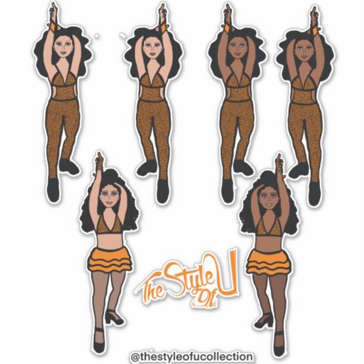 Majorette / Dancer Quick Change Stickers Orangex2 (Voorkant)