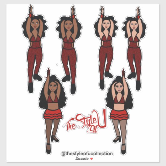 Majorette / Dancer Quick Change Stickers Rood x2 (Vel)