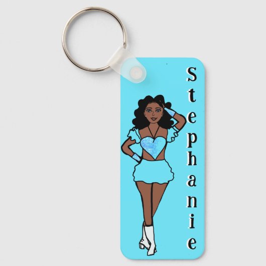 Majorette / Dancer Sleutelhanger Aqua (Voorkant)