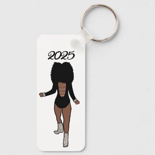 Majorette/ Dancer Sleutelhanger Black Silver Tiger (Achterkant)