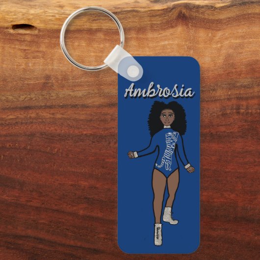 Majorette/ Dancer Sleutelhanger Blue Silver Tiger  (Voorkant)