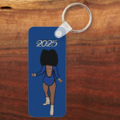 Majorette/ Dancer Sleutelhanger Blue Silver Tiger  (Achterkant)