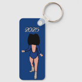 Majorette/ Dancer Sleutelhanger Blue Silver Tiger (Achterkant)