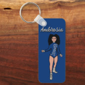 Majorette/ Dancer Sleutelhanger Blue Silver Tiger (Voorkant)