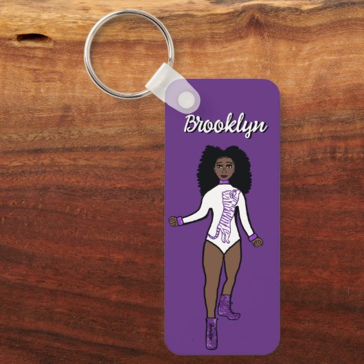 Majorette / Dancer Sleutelhanger Paarse Tijger A (Voorkant)