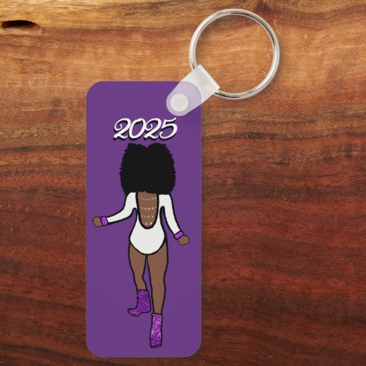 Majorette / Dancer Sleutelhanger Paarse Tijger A (Achterkant)