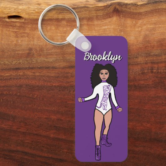Majorette/ Dancer Sleutelhanger Paarse Tijger B (Voorkant)