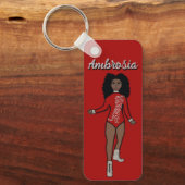 Majorette/ Dancer Sleutelhanger Red Silver Tiger A (Voorkant)