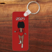 Majorette/ Dancer Sleutelhanger Red Silver Tiger A (Achterkant)