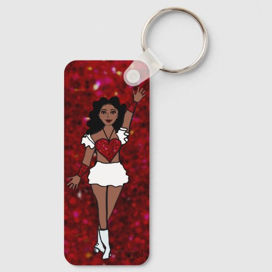 Majorette / Dancer Sleutelhanger Red Spark (Achterkant)