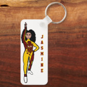 Majorette/ Dancer Sleutelhanger Yellow Maroon Tige (Achterkant)