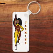 Majorette/ Dancer Sleutelhanger Yellow Maroon Tige (Achterkant)
