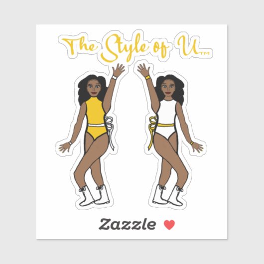 Majorette/Dancer Sticker Geel lint (Vel)