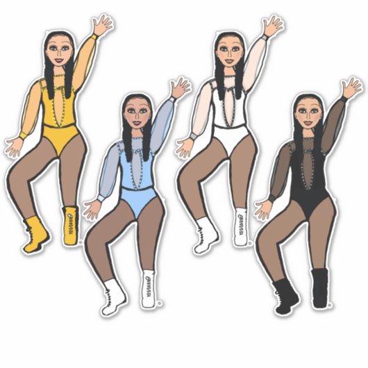 Majorette / Dancer Sticker Satin Sheer YBWB #2 (Voorkant)