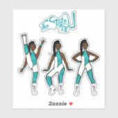 Majorette / Dancer Stickers Aqua Jumpsuit A (Vel)