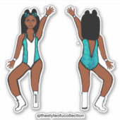 Majorette / Dancer Stickers Aqua Spark #1 (Voorkant)
