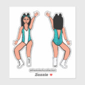 Majorette / Dancer Stickers Aqua Spark #2 (Vel)