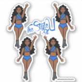 Majorette / Dancer Stickers Blauw & Grijs (Voorkant)