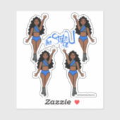 Majorette / Dancer Stickers Blauw & Grijs (Vel)