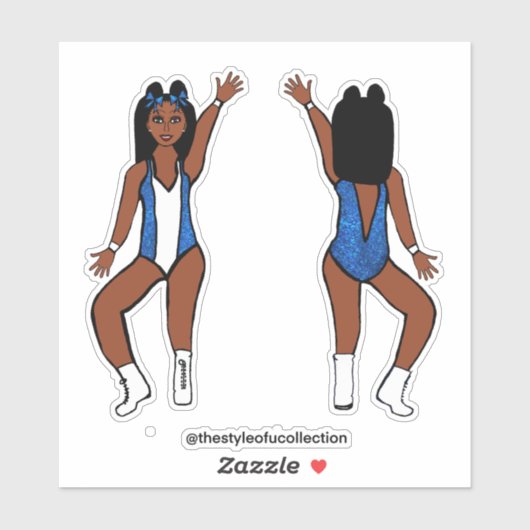 Majorette / Dancer Stickers Blauw Vonk #1 (Vel)