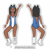 Majorette / Dancer Stickers Blauw Vonk #1 (Voorkant)