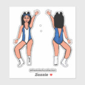 Majorette / Dancer Stickers Blauw Vonk #2 (Vel)