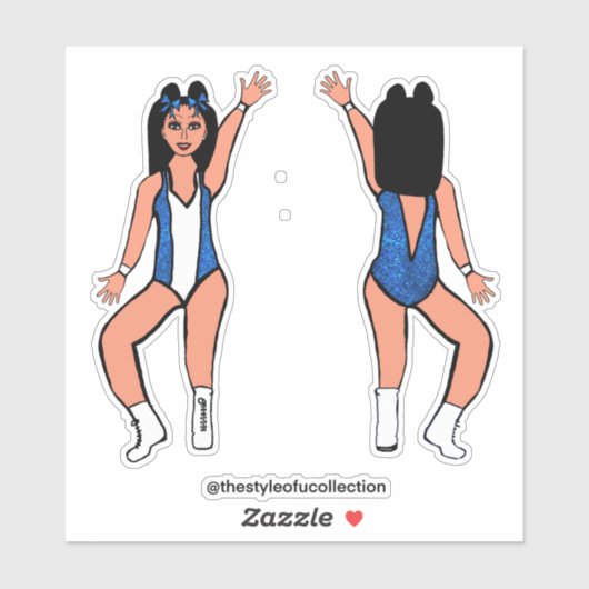Majorette / Dancer Stickers Blauw Vonk #2 (Vel)