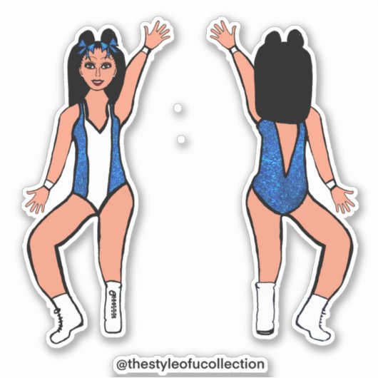 Majorette / Dancer Stickers Blauw Vonk #2 (Voorkant)