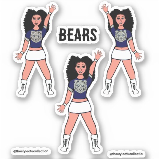 Majorette / Dancer Stickers Blauw Zilver Beer B (Voorkant)