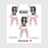 Majorette / Dancer Stickers Blauw Zilver Beer B (Vel)