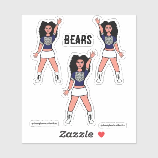 Majorette / Dancer Stickers Blauw Zilver Beer B (Vel)