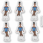Majorette/ Dancer Stickers Blauwe Stenen (Voorkant)