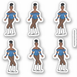 Majorette/ Dancer Stickers Blauwe Stenen