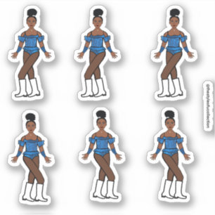Majorette/ Dancer Stickers Blauwe Stenen