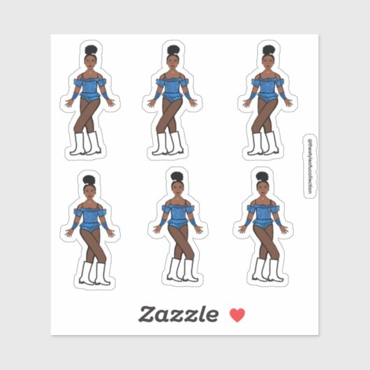 Majorette/ Dancer Stickers Blauwe Stenen (Vel)