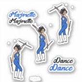 Majorette/Dancer Stickers Blue Diamond (Voorkant)