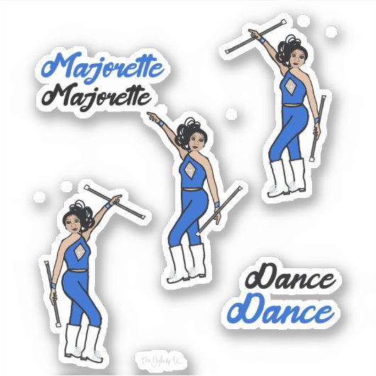 Majorette/Dancer Stickers Blue Diamond (Voorkant)