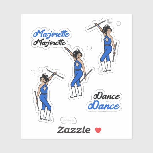 Majorette/Dancer Stickers Blue Diamond (Vel)