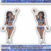 Majorette / Dancer Stickers Blue Sparkle (Voorkant)